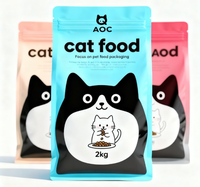 Sacs personnalisés à fond plat, refermables, 500g-15kg, pour aliments pour animaux de compagnie (chiens, chats, poissons, oiseaux, etc.) – Emballage sûr pour soins multi-animaux
