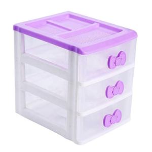 Scatola portaoggetti rosa carina scatola portaoggetti multistrato da tavolo per bambina con maniglia organizer da tavolo cassettiera in plastica - Product Image 1