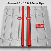 Panneau de chauffage par le sol sec Lantuo XPS pré-creux avec revêtement en feuille d'aluminium, compatible avec les tubes radiants de 20 mm, 350 kPa, pour salle de bain et extérieur