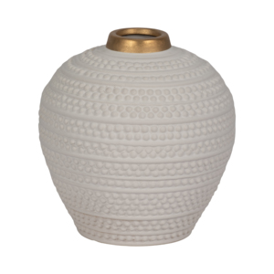Vaso Moderno Rotondo in Ceramica con Design Texturizzato per Arredamento Soggiorno - Product Image 1