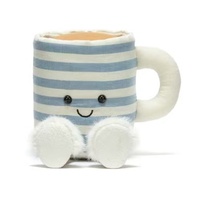 Peluche tasse à thé rayée UK JC, Amuseable Rosie Lea Mug of Tea, peluche douce en forme de tasse à café, mignonne pour enfants