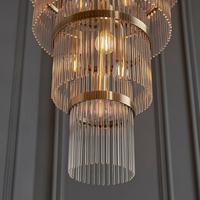 Lustre LED moderne personnalisé en métal, verre et cristal pour hôtel, salon, bar, hall, club, réception, escalier