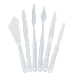 Xinbowen الساخن لوازم الفنون والحرف الأبيض 6 قطعة من البلاستيك سكين اللوحة لوحة سكين - Product Image 4