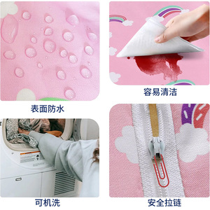 Canapé-lit pour enfants Du Babo, chaise pliable à imprimé arc-en-ciel rose pour filles et garçons de 3 ans et plus - Product Image 3