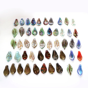 Monili Che Fanno Disegni Misti di Murano Lampwork di Vetro Del Pendente Della Collana - Product Image 3