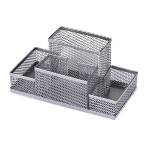 High Quality 4 Compartments Desk Organizer Mesh <b>Pen</b> Pencil Holder Caddy Office Home School Classroom Accessories Supplies - Product Image 5