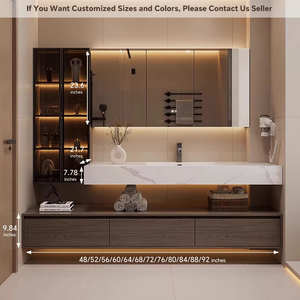 Ensemble <span class=keywords><strong>de</strong></span> meuble-lavabo <span class=keywords><strong>de</strong></span> <span class=keywords><strong>salle</strong></span> <span class=keywords><strong>de</strong></span> <span class=keywords><strong>bain</strong></span> avec <span class=keywords><strong>miroir</strong></span> intelligent anti-buée en céramique et armoire latérale, design français, armoire-<span class=keywords><strong>miroir</strong></span> LED intelligente murale pour hôtel - Product Image 6