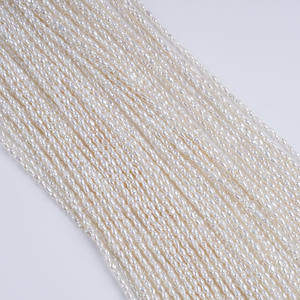 Collier de perles d'eau douce naturelles de Zhuji, 1,5-2 mm, petites perles de riz, forme de riz blanc, chaîne semi-finie pour la fabrication de bijoux en gros - Product Image 4