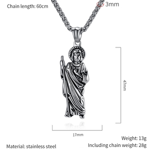 Colliers Pendentifs en Acier Inoxydable Hip Hop Religieux Saint Jude Jésus Catholique Chrétien Bijoux de Mode pour Hommes Femmes Vente en Gros - Product Image 6