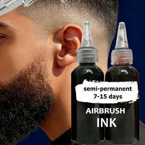 Encre pour aérographe pour cheveux noirs, semi-permanente, brune, imperméable, tenue forte, encre pour aérographe pour barbiers - Product Image 2