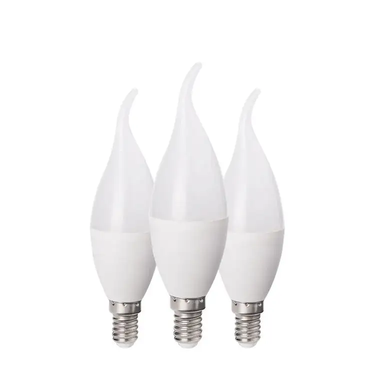 Factory Cheap Price Wholesale Smd Battery 12V 110V 5W 7W E14 E27 B22 Led Bulb White Candle Shape Flicker Flame Led Light Bulbs