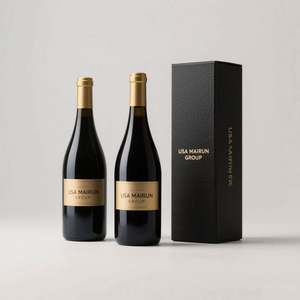 Boîtes d'emballage pour spiritueux en carton rigide noir mat sur mesure, finition mate, fermeture magnétique pour whisky rouge - Product Image 4