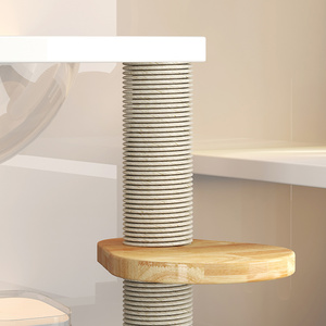 Villa de Lujo Moderna y Espaciosa para Gatos, de Madera, para Interiores, con Cubierta de Vidrio Antipolvo, Diseño con Estampado Animal, Buena Ventilación, Casa Cerrada para Mascotas - Product Image 5