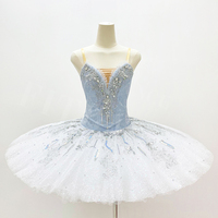 T0968 jupe à motifs argentés bleu clair pour enfants adultes service personnalisé vêtements de danse de scène tutu de ballet professionnel