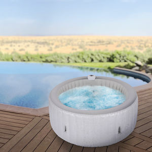Baignoire <span class=keywords><strong>gonflable</strong></span> moderne en PVC portable avec fonction de massage, couleur bleue, pour 2 personnes, spa extérieur, capacité de 550 L, comprend une <span class=keywords><strong>pompe</strong></span> manuelle - Product Image 1