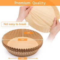 Papier sulfurisé rond jetable double face en silicone de qualité alimentaire et écologique pour friteuse à air, idéal pour la cuisson à la maison et en cuisine