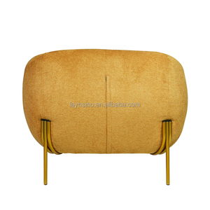 Interior sala de estar moderno de lujo nórdico individual sofá silla barril ocio amarillo terciopelo acento sillones - Product Image 3