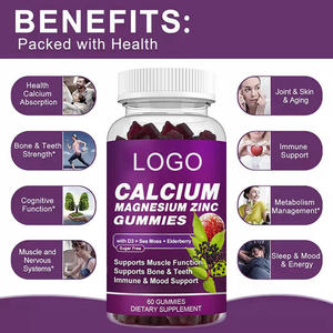 Nhãn hiệu riêng cao cấp Chế độ ăn uống bổ sung vitamin vitamin bổ sung canxi magiê kẽm Gummies cho xương và răng khỏ<span class=keywords><strong>e</strong></span> mạnh - Product Image 3