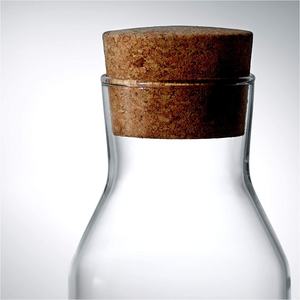 <span class=keywords><strong>Carafe</strong></span> en verre borosilicate transparent résistant à la chaleur, faite à la main, <span class=keywords><strong>avec</strong></span> <span class=keywords><strong>bouchon</strong></span> en liège - Product Image 3