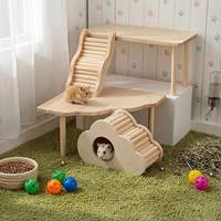 Ensemble de terrain de jeu pour hamster en bois multi-niveaux, durable et écologique, vente en gros, directement de l'usine, accessoires pour petits animaux de compagnie, DIY