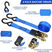 Sangles à cliquet en polyester de 1 po x 16 pi avec crochets en S, haute résistance à la rupture, pour attelage de bateau, remorque et fixation sur transom, pour bateaux et jet-skis