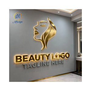 Miroir commercial de luxe personnalisé en or avec logo personnalisé Enseigne en métal Enseigne Lumineuse 3d Led Channel <span class=keywords><strong>Light</strong></span> Letters Business Sign - Product Image 2