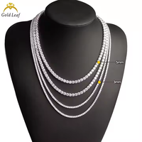 Passer le Test de Diamant 2mm 3mm 4mm 5mm 6.5mm 925 Argent Moissanite Diamant Tennis Collier Bijoux De Mode pour Hommes Femmes