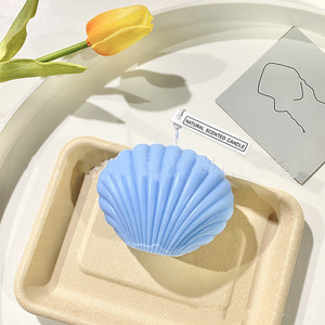 Desktop-Studio Kreative Niedliche Fächerförmige Muschelkerze, Kleine Handgemachte Rauchfreie Sojawachs-Feiertagsdekoration Geschenk - Product Image 2