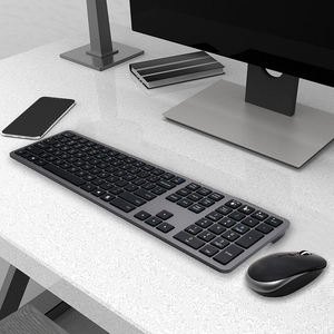 คีย์บอร์ดไร้สายบลูทูธ 2.4G แบบสองช่องสัญญาณ รุ่น Office Full Size Type C  แบบเงียบ  ชาร์จได้  ออกแบบตามหลักสรีรศาสตร์ สำหรับคอมพิวเตอร์ Windows - Product Image 5