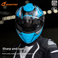 Casque de moto intégral unisexe certifié 3C/DOT en ABS, taille XL, visière relevable tendance, grand spoiler arrière, toutes saisons