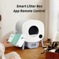 Bac à litière autonettoyant pour chat 65L, toilette automatique intelligente pour chat avec contrôle par application, anti-éclaboussures, nettoyage à une touche pour chats d'intérieur