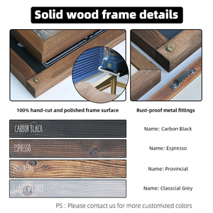 Style rétro 10x10in ferme rustique tableau noir tableau noir marron mat simple face spécification - Product Image 3