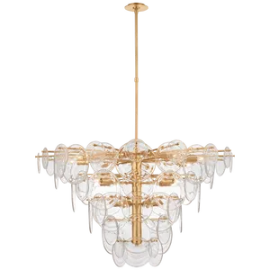 Yihao haut de gamme personnalisé Style européen verre et métal salon doré grande suspension <span class=keywords><strong>Loire</strong></span> Extra Large lustre - Product Image 1
