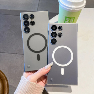 Ốp điện thoại Samsung S24 Plus S22 <span class=keywords><strong>S3</strong></span> S25 Ultra siêu mỏng, không viền, trong suốt, từ tính, bán chạy, kèm miếng dán bảo vệ ống kính - Product Image 3