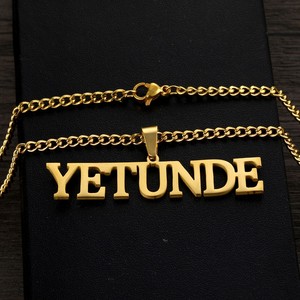 Collar con Nombre Personalizado, <span class=keywords><strong>Joyería</strong></span> de Acero Inoxidable Chapada en Oro con Placa de Nombre <span class=keywords><strong>para</strong></span> Hombres y Mujeres, Collares con Cadena Cubana - Product Image 5