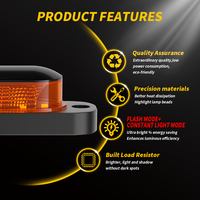 Feu de position latéral et d'avertissement ambre 10 LED 12V-24V DXZ JB-T10-Y, lampe indicatrice de gabarit pour camion, remorque, camping-car, poids lourd, bus, bateau
