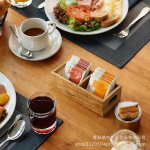 Solid Wood <b>Tea</b> Bag Organizer Rectangle Open-top Compartment Storage <b>Box</b> Desktop Drawer Organizer - Product Image 2