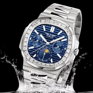 Reloj Mecánico Manual de Acero Inoxidable PINDU 6502 2025, Ligero, de Lujo, para Hombre, Resistente al Agua 5BAR, con Calendario, 40-44mm - Product Image 3