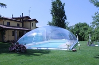 Enceinte de piscine gonflable transparente pliable en PVC avec couverture