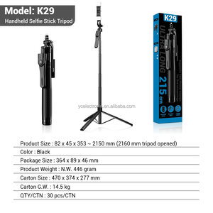 Venta <span class=keywords><strong>al</strong></span> por mayor de fábrica: Nuevo trípode extensible ultralargo de 2150 mm con soporte para teléfono, doble abrazadera y estabilizador remoto para vlogging - Product Image 2