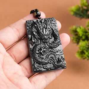 Pendentif Longpai en jadéite noire naturelle authentique, bijoux pour hommes et femmes, vente en gros de jade, cadeau avec certificat d'évaluation C248 - Product Image 4