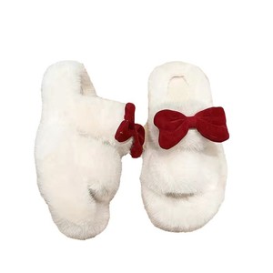 Brand New Product Pvc Sole Platform Slippers Artificial Fur Fairy Style Bow Slippers With Brand New High Quality - Product Image 6