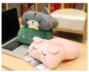 Oreiller de sieste en peluche en coton PP pour enfants d'école primaire, soutien du cou, anti-étranglement, lavable en machine, portable, pour bureau/avion, motif animal - Product Image 3