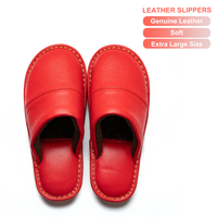 Chaussons d'intérieur et d'extérieur en cuir véritable, faits à la main, doux, imperméables, grande taille pour femmes et hommes