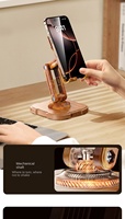 Nouveau support de téléphone rotatif pliable et réglable en hauteur pour tablettes, utilisation sur bureau, design imitation bois, vente en gros
