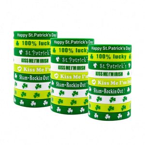 Pulsera de Silicona Irlandesa para el Día de San Patricio, Pulsera de Goma con Trébol de la Suerte Verde, Regalo para Fiestas - Product Image 5