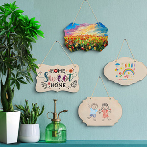 Fette di Legno Grezze da Appendere per Decorazioni Ecologiche Fai-da-Te, Graffiti, Scrittura e Pittura per Bambini, Decorazione per Porta di <span class=keywords><strong>Benvenuto</strong></span> - Product Image 2