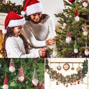 Ensemble de décorations de Noël à suspendre pour la maison, gnomes en peluche faits à la main, décorations de fêtes, gnomes, elfes, Père Noël - Product Image 4