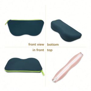 Sacs et étuis pour lunettes de soleil en silicone portables, résistants à l'eau et écologiques, style simple avec fermeture éclair - Product Image 3