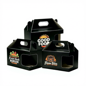 Good Food Self Erecting Paperboard <b>Boxes</b> With Handle Four Color Printing Rectangle Shape Made In Vietnam - Product Image 1